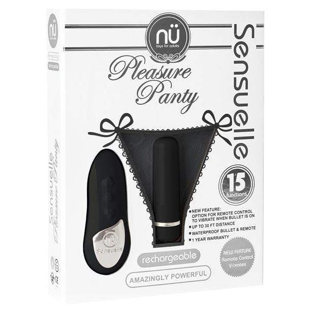 NU - Sensuelle Pleasure Panty 15 Functions Bullet with Remote Control (Black) - Panties Massager Remote Control (Vibration) Rechargeable Durio.sg