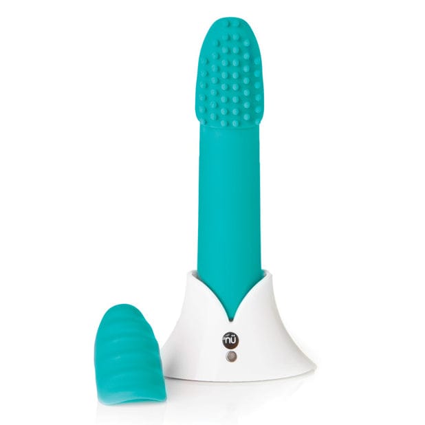 NU - Sensuelle Point Plus Rechargeable Bullet Vibrator with Head Attachments (Tiffany Blue) - Bullet (Vibration) Rechargeable Durio.sg