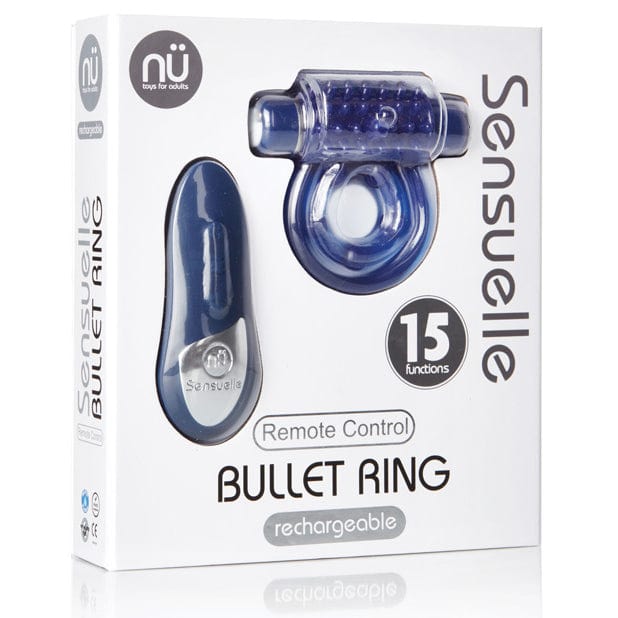 NU - Sensuelle Remote Control Rechargeable Bullet Vibrator Cock Ring (Blue) - Remote Control Cock Ring (Vibration) Rechargeable Durio.sg