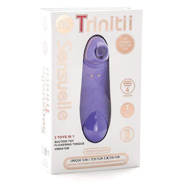 NU - Sensuelle Trinitii Suction Tongue Clit Massager (Purple) - Clit Massager (Vibration) Rechargeable Durio.sg