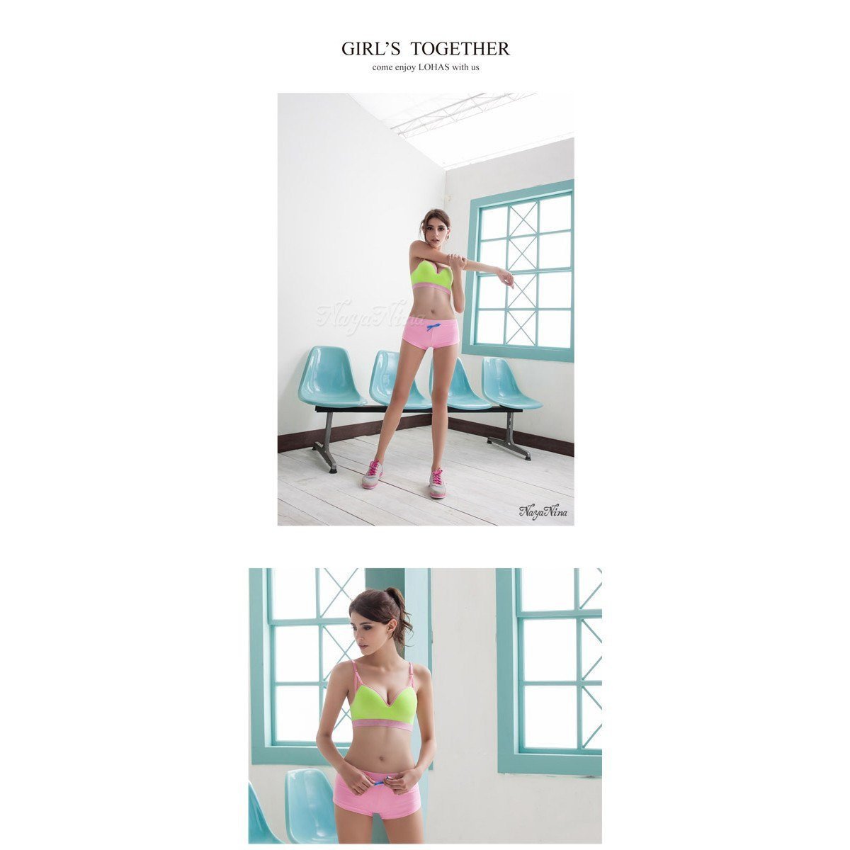 Naya Nina - The Colorful Triangle Increase No Rims Sports Underwear NA15180003-6 (Green) - Panties Durio.sg