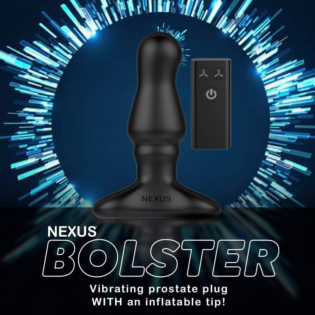 Nexus - Bolster Rechargeable Inflatable Prostate Butt Plug with Remote Control (Black) - Anal Plug (Vibration) Rechargeable Durio.sg