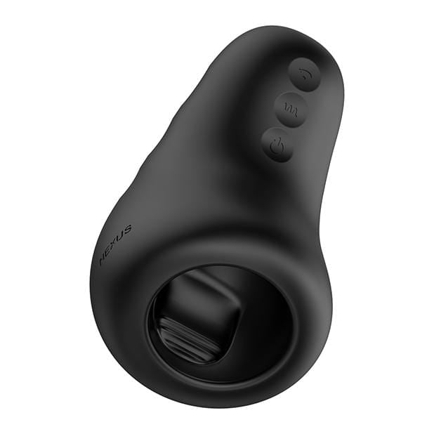 Nexus - Eclipse Vibrating and Stroking Male Masturbator (Black) - Masturbator Soft Stroker (Vibration) Rechargeable Durio.sg