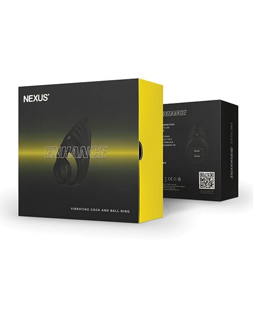 Nexus - Enhance Vibrating Cock and Ball Ring (Black) - Silicone Cock Ring (Vibration) Rechargeable Durio.sg