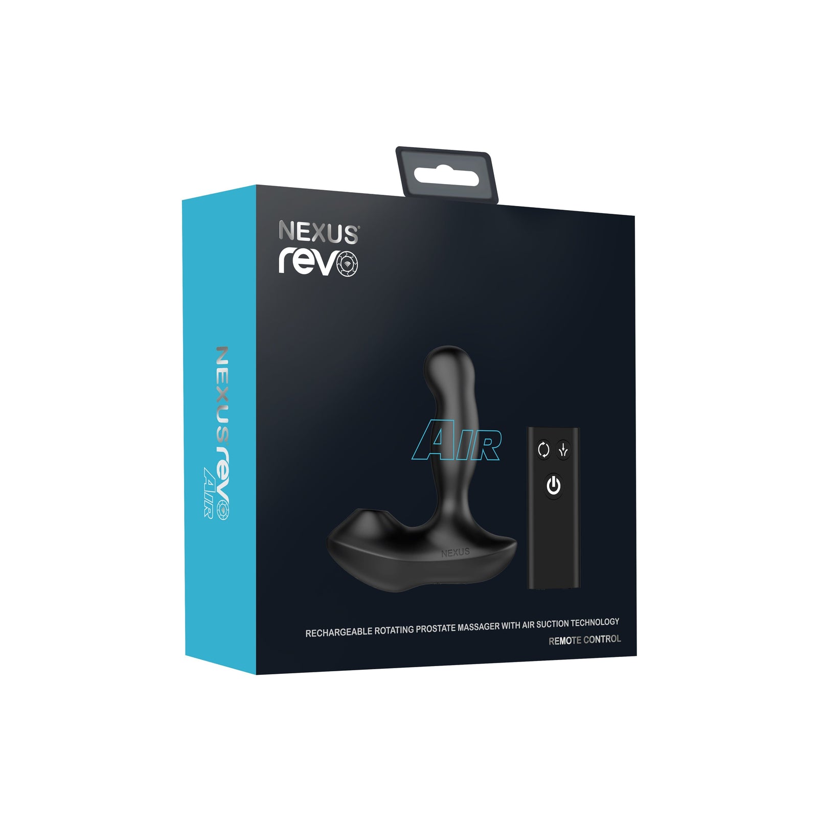 Nexus - Reno Air Rechargeable Rotating Remote Control Prostate Massager with Air Suction (Black) - Prostate Massager (Vibration) Rechargeable Durio.sg