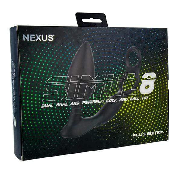 Nexus - Simul8 Plug Edition Vibrating Dual Anal Cock and Ball Toy (Black) - Prostate Massager (Vibration) Rechargeable Durio.sg