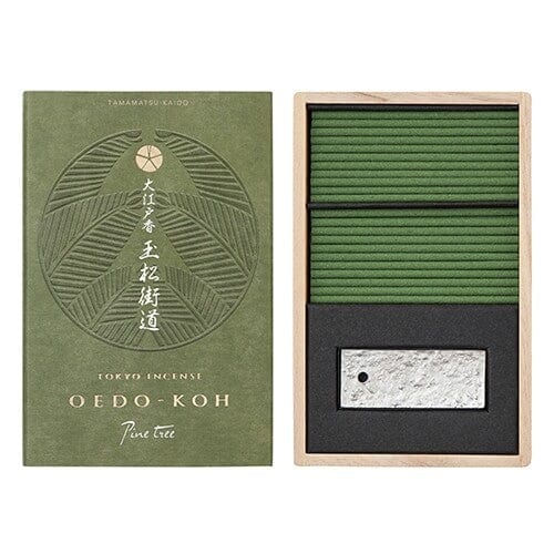 Nippon Kodo - Tamamatsu Kaido Tokyo Incense Sticks Oedo Koh with Incense Stand Aromatherapy Pine Tree (60 Sticks) - Incense Sticks Durio.sg