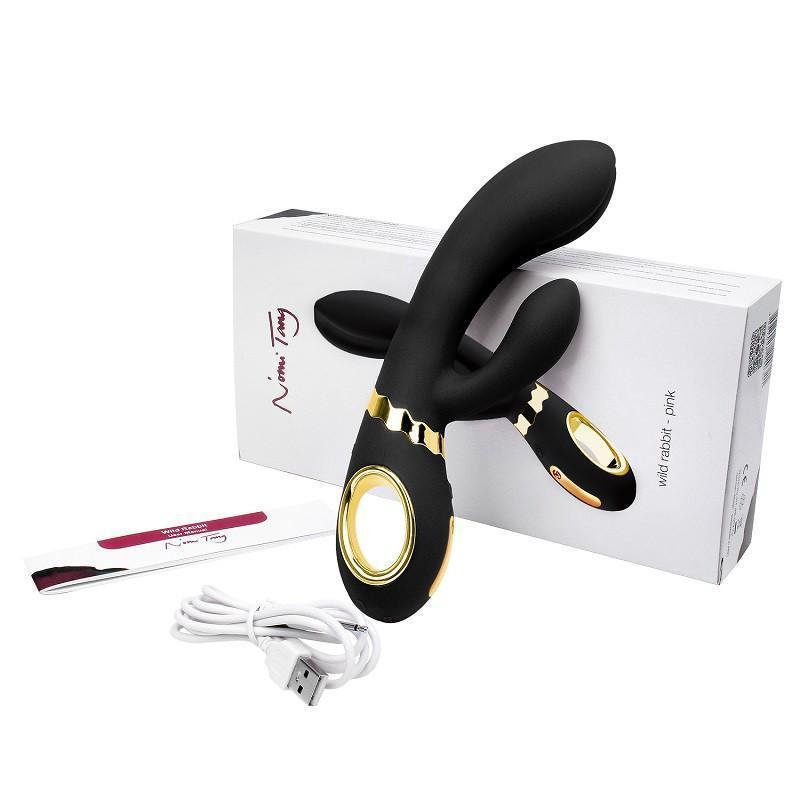 Nomi Tang - Wild Rabbit Vibrator (Black) - Rabbit Dildo (Vibration) Rechargeable Durio.sg