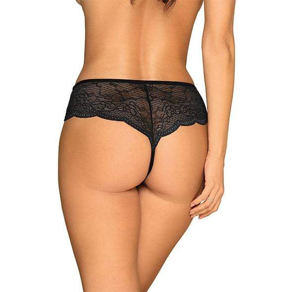 Obsessive - Pearlove Panties L/XL (Black) - Panties Durio.sg