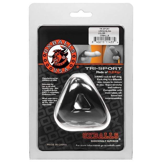 Oxballs - Atomic Jock Tri Sport 3 Ring Sling Cock Ring (Black) - Cock Sleeves (Non Vibration) Durio.sg
