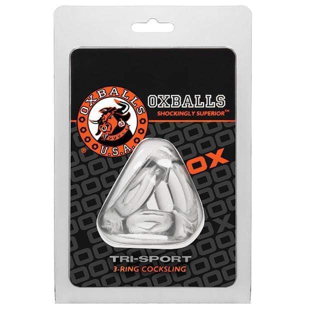 Oxballs - Atomic Jock Tri Sport 3 Ring Sling Cock Ring (Clear) - Cock Sleeves (Non Vibration) Durio.sg