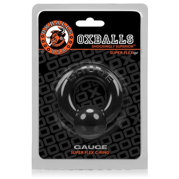 Oxballs - Gauge Super Flex Cock Ring (Black) - Rubber Cock Cage (Non Vibration) Durio.sg