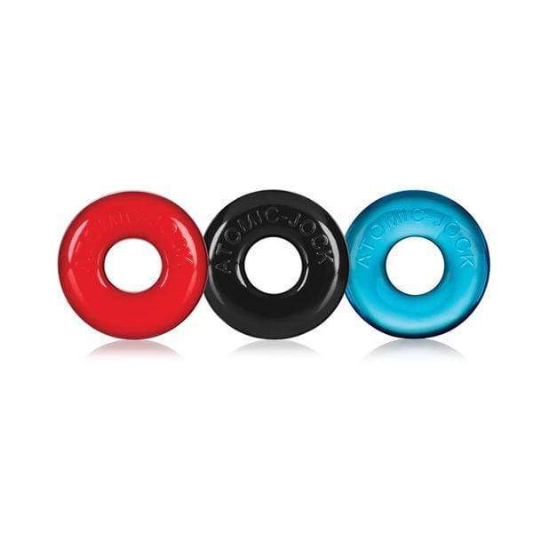 Oxballs - Ringer Donut Cock Ring Set Pack of 3 (Multi Colour) - Rubber Cock Ring (Non Vibration) Durio.sg