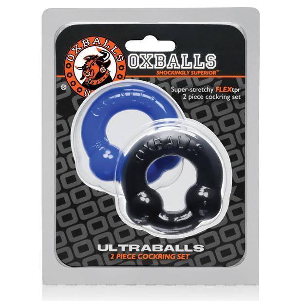 Oxballs - Ultraballs Rubber Cock Ring Set (Blue/Black) - Rubber Cock Ring (Non Vibration) Durio.sg