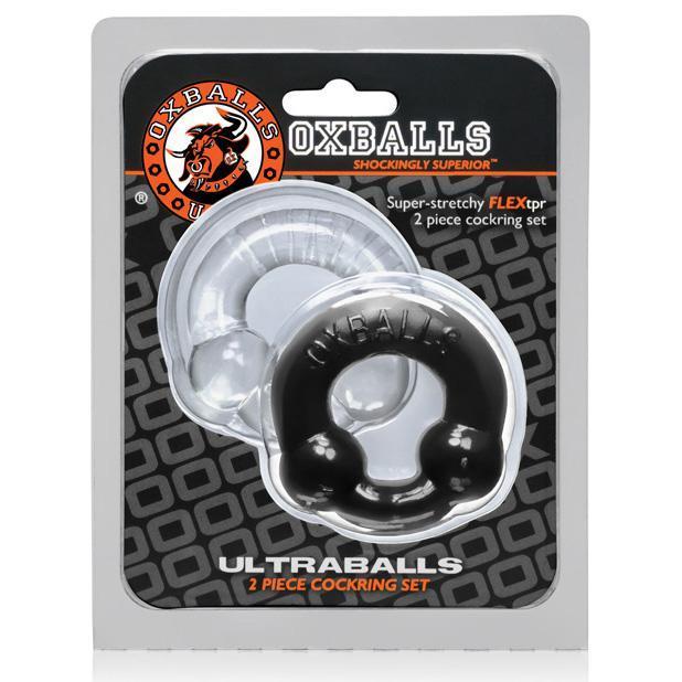 Oxballs - Ultraballs Rubber Cock Ring Set (Clear/Black) - Rubber Cock Ring (Non Vibration) Durio.sg