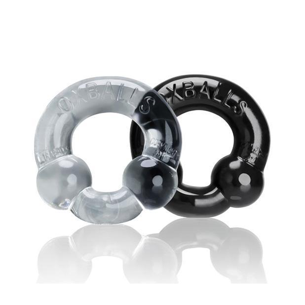 Oxballs - Ultraballs Rubber Cock Ring Set (Clear/Black) - Rubber Cock Ring (Non Vibration) Durio.sg