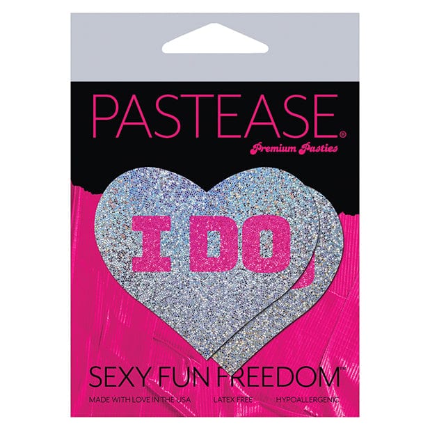 Pastease - Premium Bridal I Do Pasties Nipple Covers O/S (Silver) - Nipple Covers Durio.sg