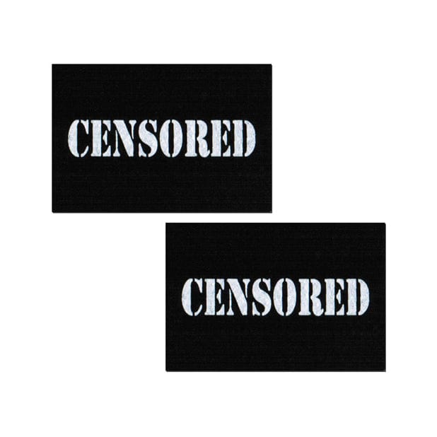 Pastease - Premium Censored Pasties Nipple Covers O/S (Black/White) - Nipple Covers Durio.sg
