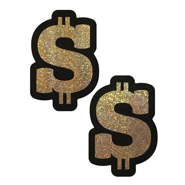Pastease - Premium Glitter Dollar Sign Pasties Nipple Covers O/S (Gold) - Nipple Covers Durio.sg