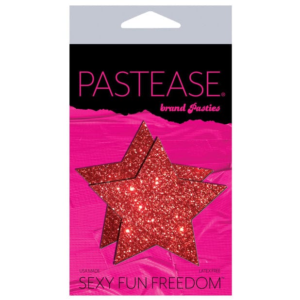 Pastease - Premium Glitter Star Pasties Nipple Covers O/S (Red) - Nipple Covers Durio.sg