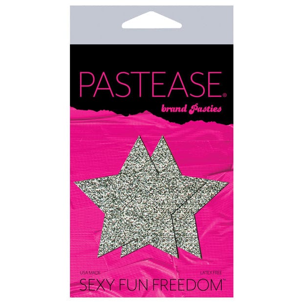 Pastease - Premium Glitter Star Pasties Nipple Covers O/S (Silver) - Nipple Covers Durio.sg