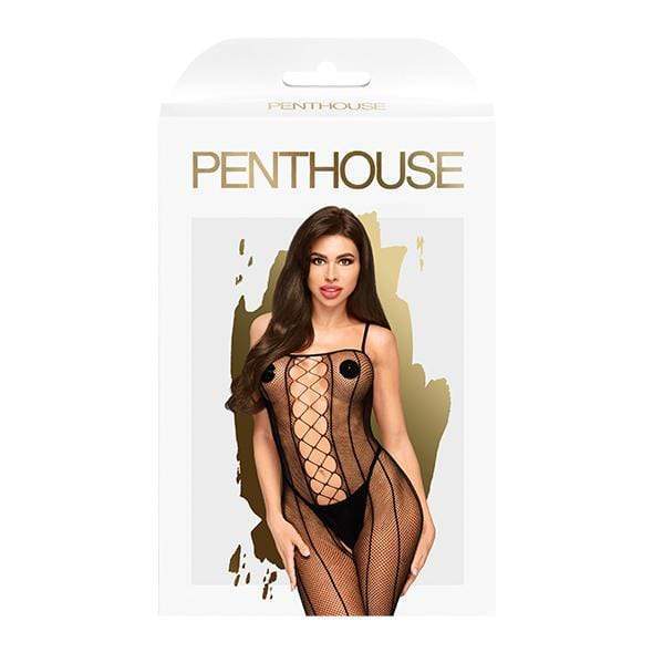 Penthouse - Drop Dead Tasty Criss Cross Crotchless Bodystocking Costume XL (Black) - Bodystockings Durio.sg