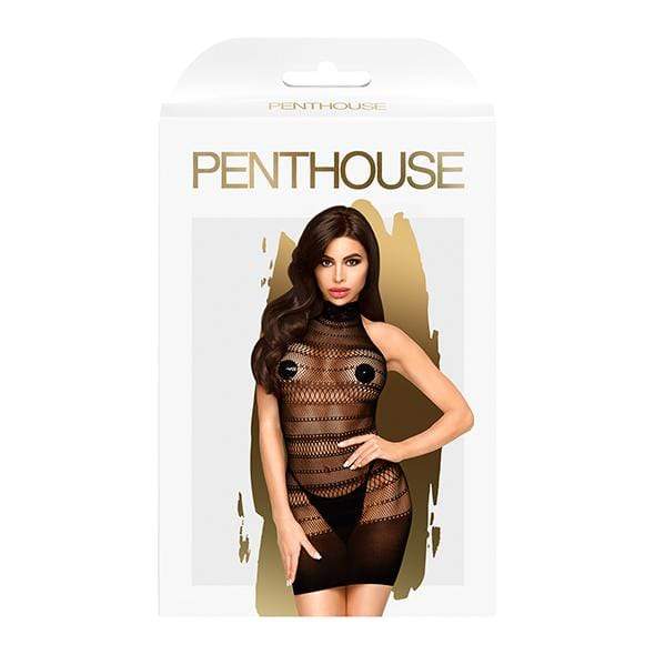 Penthouse - Epic Night High Neck Mini Dress XL (Black) - Dresses Durio.sg