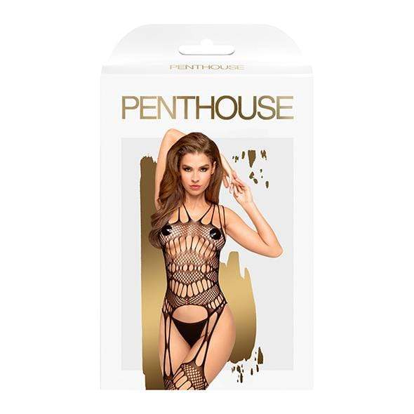 Penthouse - Fatal Look Suspender Bodystocking Costume XL (Black) - Bodystockings Durio.sg