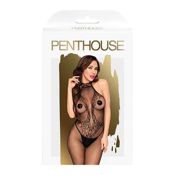 Penthouse - First Lady Crotchless High Neck Bodystocking Costume XL (Black) - Bodystockings Durio.sg