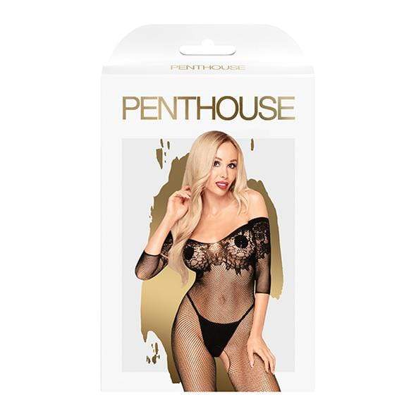 Penthouse - High Profile Net Lace Crotchless Bodystocking Costume XL (Black) - Bodystockings Durio.sg