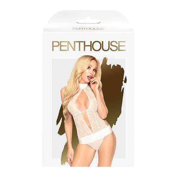 Penthouse - Perfect Lover High Neck Playsuit Costume L/XL (White) - Bodysuits Durio.sg