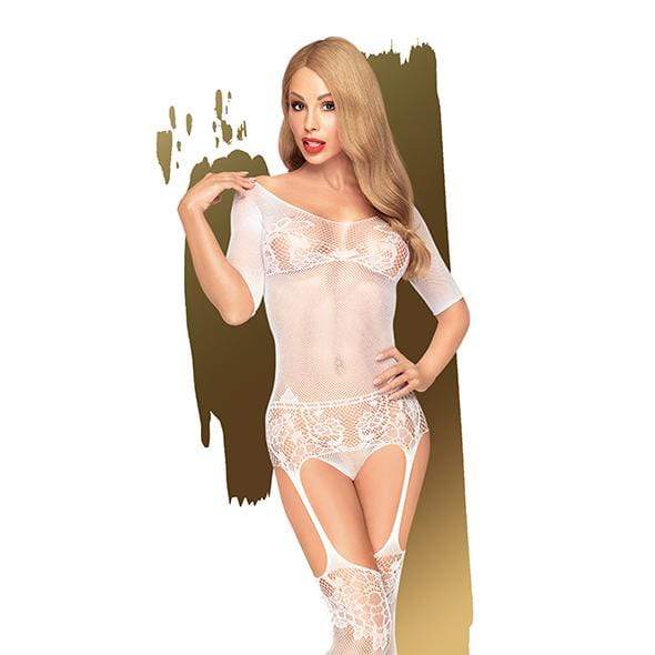 Penthouse - Sugar Drop Suspender Bodystocking Costume S-L (White) - Bodystockings Durio.sg