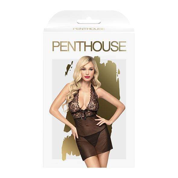 Penthouse - Sweet and Spicy Mini Dress with Thong L/XL (Black) - Dresses Durio.sg