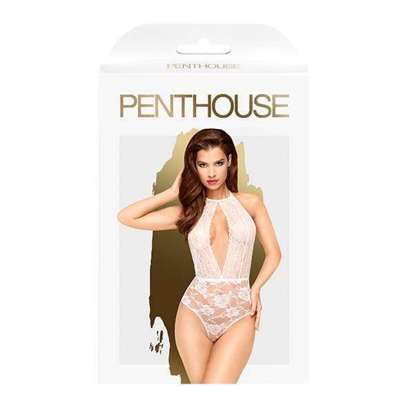 Penthouse - Toxic Powder High Neck Deep Plunge Teddy S/M (White) - Teddy Durio.sg