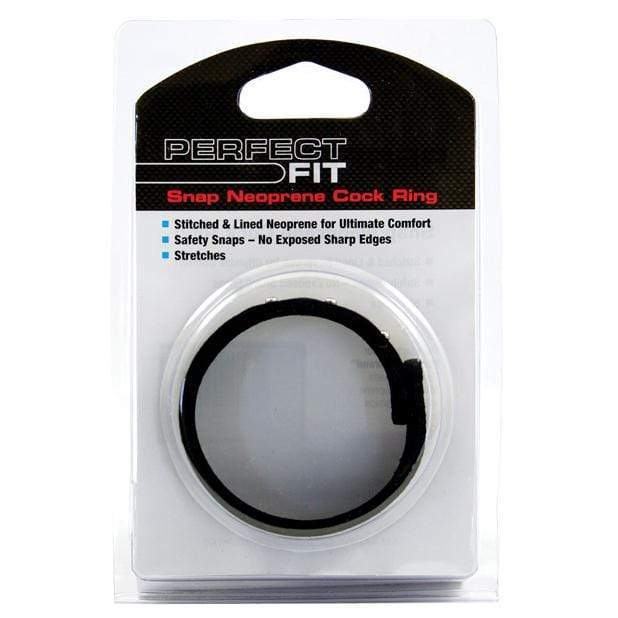 Perfect Fit - Neoprene Snap Cock Ring (Black) - Cock Ring (Non Vibration) Durio.sg