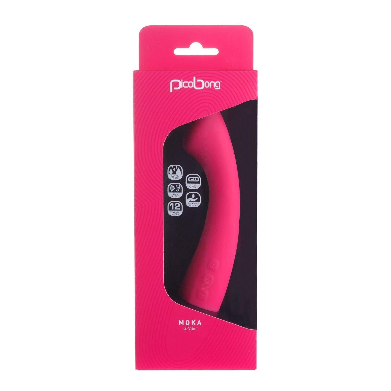 PicoBong - MOKA G-Vibe Vibrator (Cerise) - G Spot Dildo (Vibration) Non Rechargeable Durio.sg