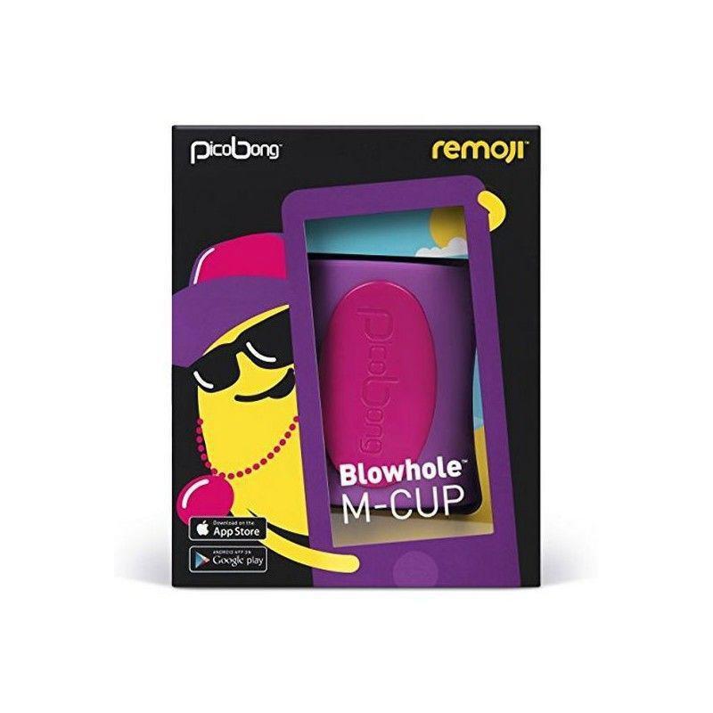 PicoBong - Remoji Blowhole M-Cup (Purple) - Masturbator Soft Stroker (Vibration) Rechargeable Durio.sg