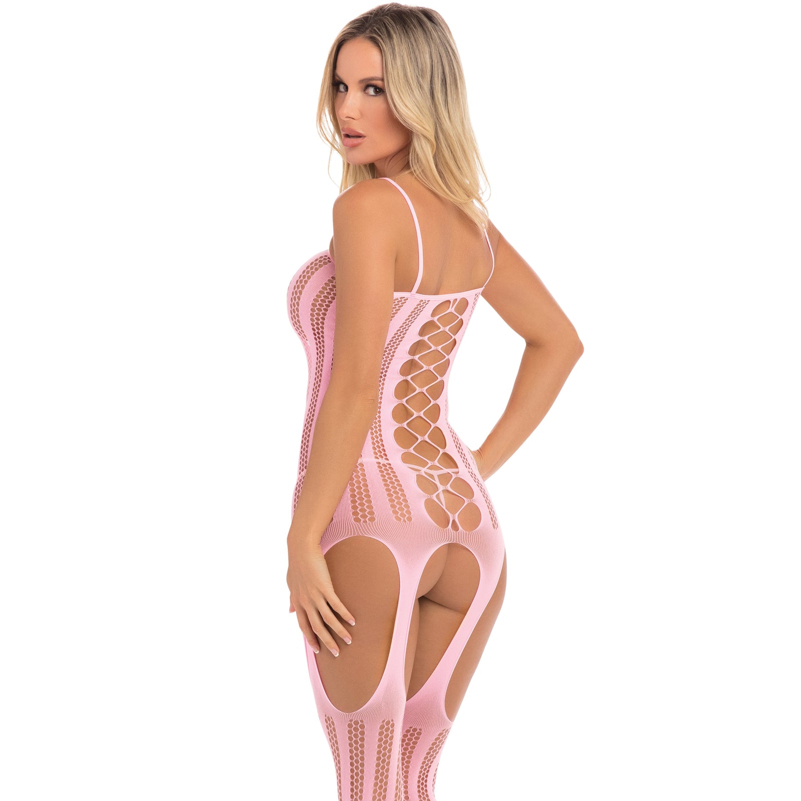 Pink Lipstick - Fake News Bodystocking Costume OS (Pink) - Bodystockings Durio.sg