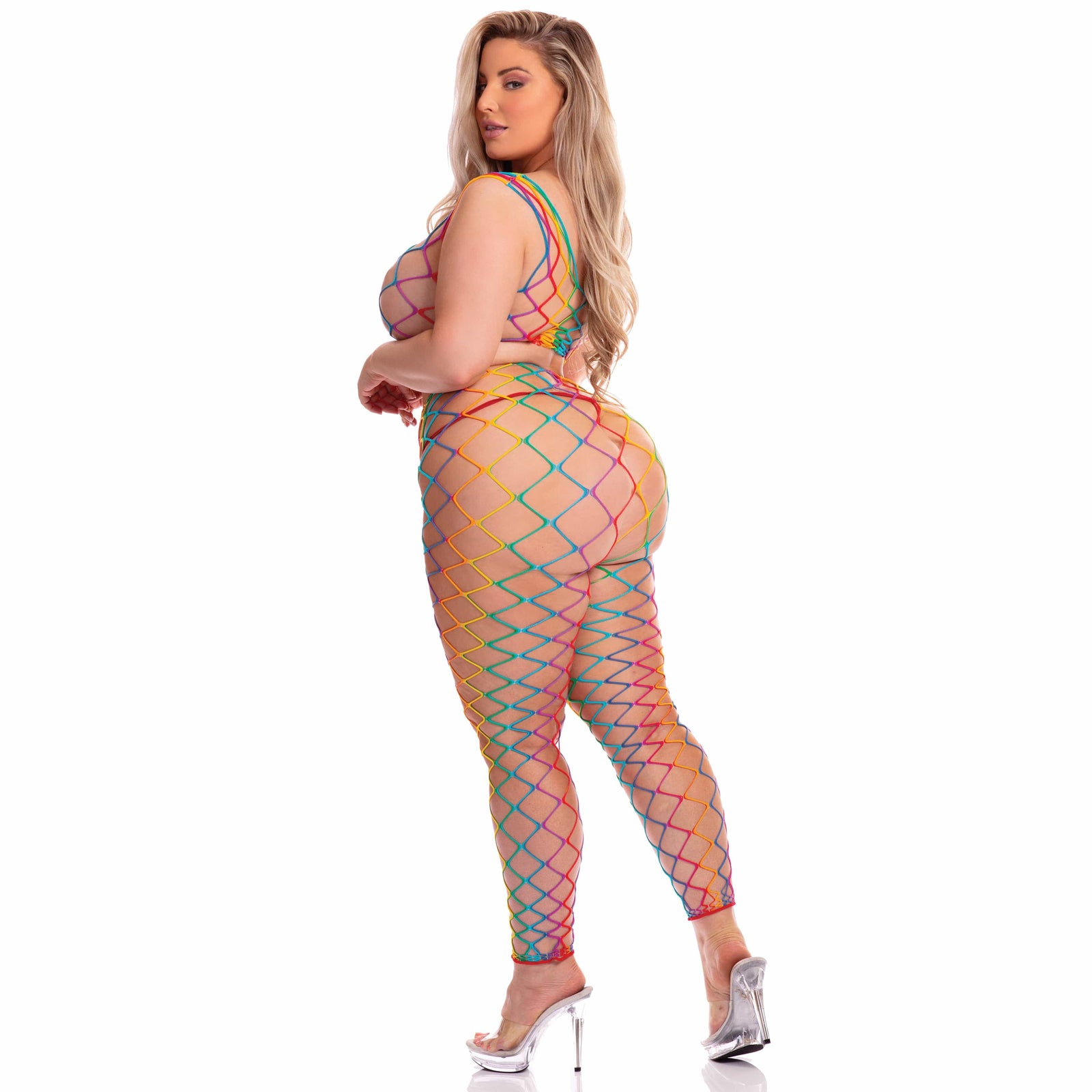 Pink Lipstick - Roy G. Biv 2Pc Bodystocking Costume Queen (Multicolor) - Bodystockings Durio.sg