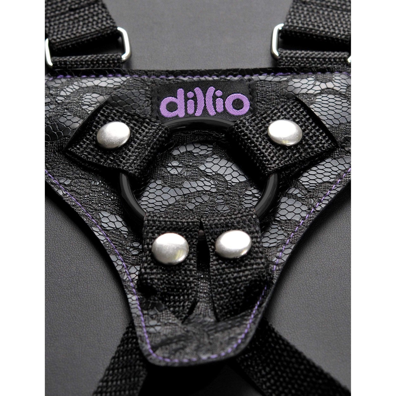 Pipedream - Dillio Strap On Suspender Harness Set 6" (Purple) - Strap On with Non hollow Dildo for Female ( Non Vibration) Durio.sg