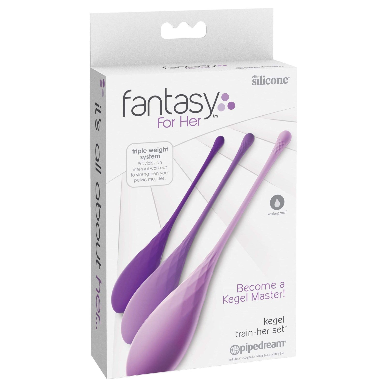 Pipedream - Fantasy For Her Kegel Balls Train Her Set (Purple) - Kegel Balls (Non Vibration) Durio.sg