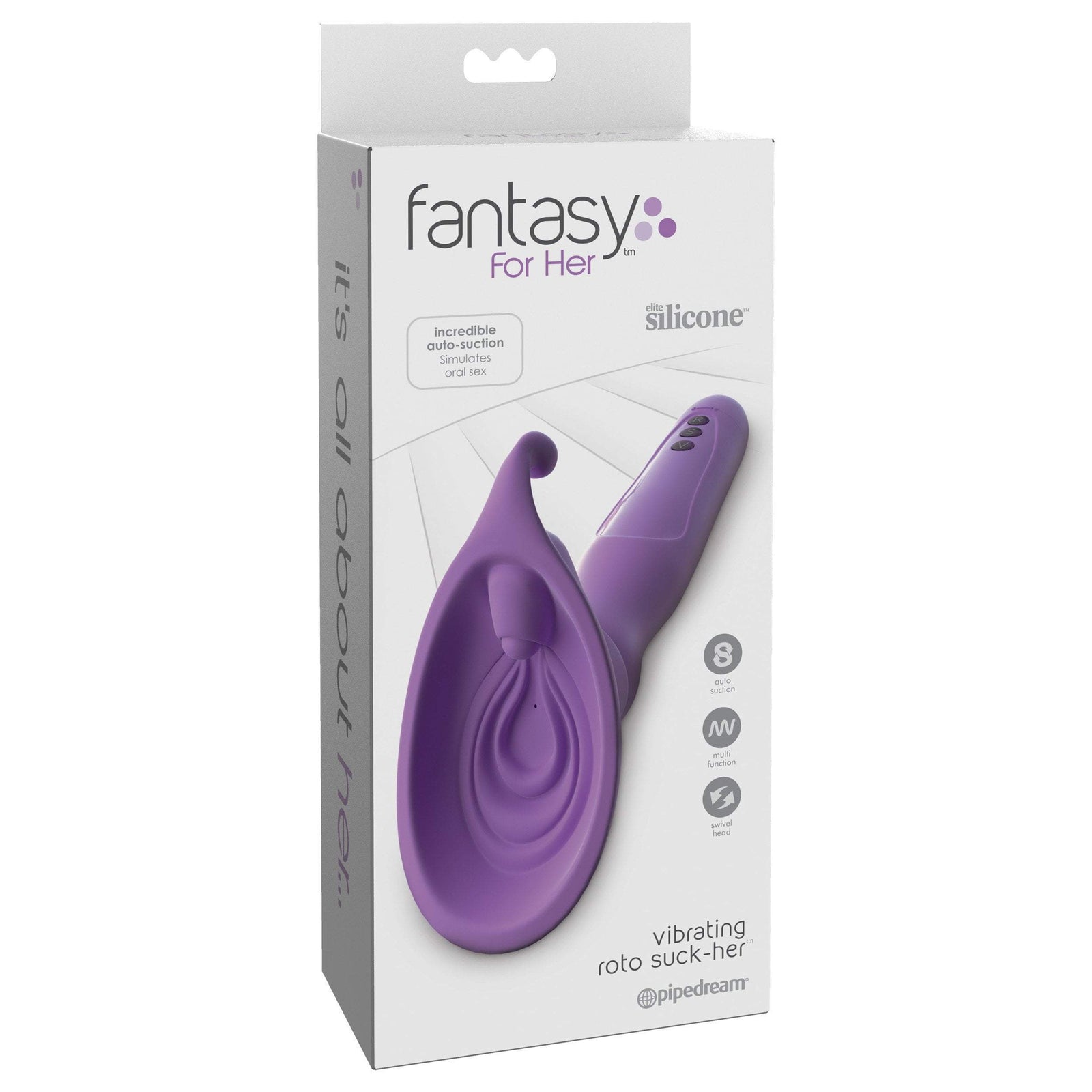 Pipedream - Fantasy For Her Vibrating Roto Suck-Her Clit Massager (Purple) - Clit Massager (Vibration) Rechargeable Durio.sg