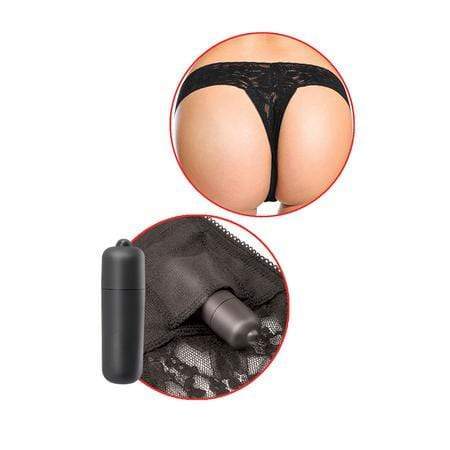 Pipedream - Fetish Fantasy Series Hanky Spank Me Plus Size Vibrating Panties (Black) - Lingerie (Vibration) Non Rechargeable Durio.sg
