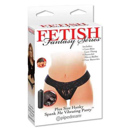 Pipedream - Fetish Fantasy Series Hanky Spank Me Plus Size Vibrating Panties (Black) - Lingerie (Vibration) Non Rechargeable Durio.sg