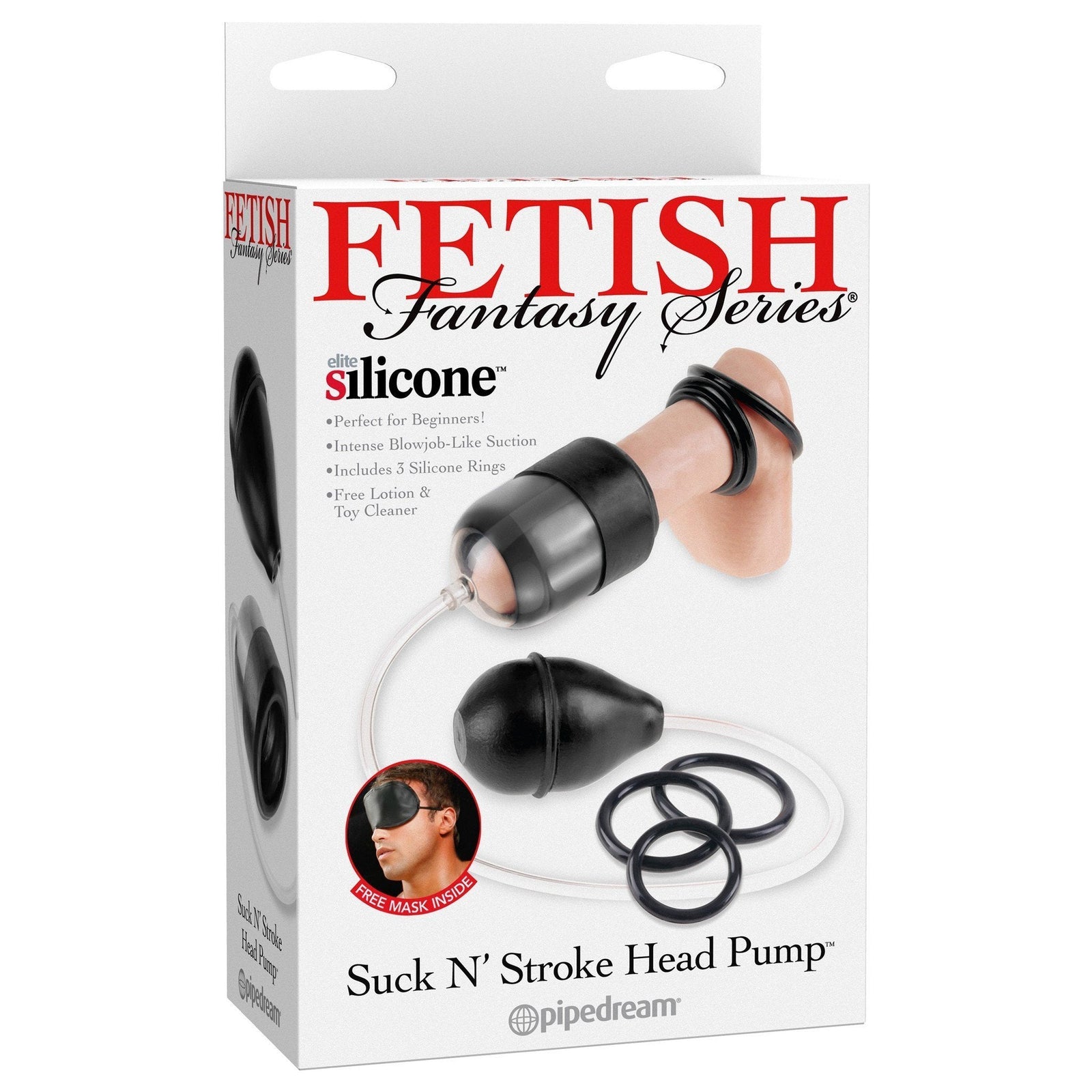 Pipedream - Fetish Fantasy Series Suck N’ Stroke Head Pump (Black) - Penis Pump (Non Vibration) Durio.sg