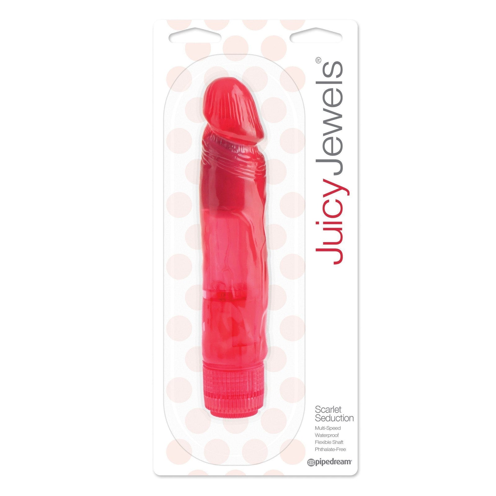 Pipedream - Juicy Jewels Scarlet Seduction (Red) - Non Realistic Dildo w/o suction cup (Vibration) Non Rechargeable Durio.sg