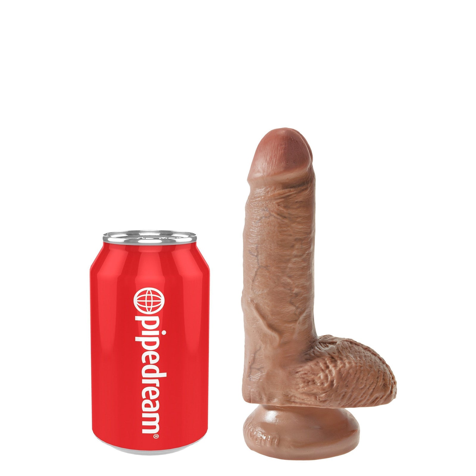 Pipedream - King Cock 7" Cock with Balls (Brown) - Realistic Dildo with suction cup (Non Vibration) Durio.sg