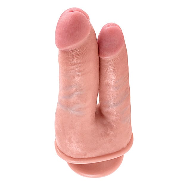 Pipedream - King Cock Double Penetrator Dildo (Flesh) - Realistic Dildo with suction cup (Non Vibration) Durio.sg
