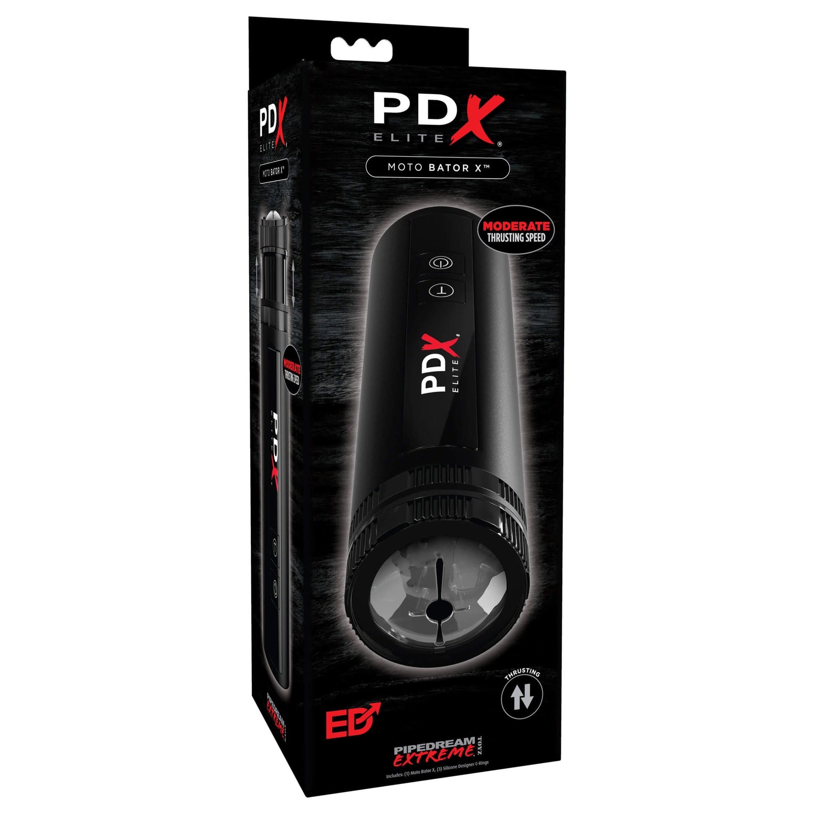 Pipedream - PDX Elite Moto Bator X Masturbator (Black) - Masturbator Soft Stroker (Vibration) Rechargeable Durio.sg