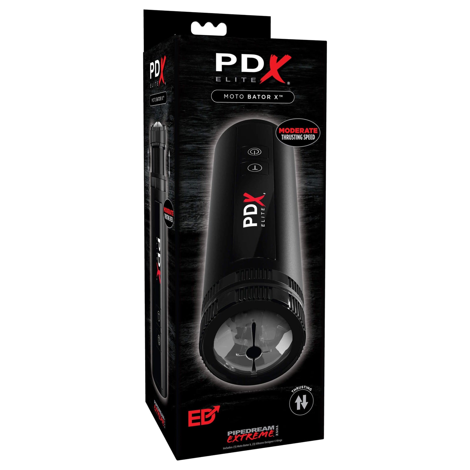 Pipedream - PDX Elite Moto Bator X Masturbator (Black) - Masturbator Mouth (Vibration) Rechargeable Durio.sg